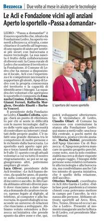 Attivazione sportello “PASSA A DOMANDAR”